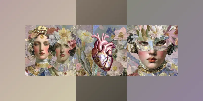 Painterly Floral Collage Portraits generated by undefined