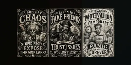 Savage Vintage Quote Poster Packs generated by chatgpt-image