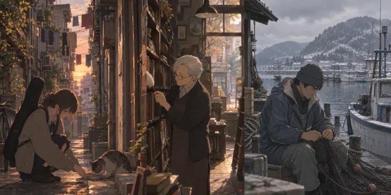 Nostalgic Anime Sliceoflife Portraits generated by undefined