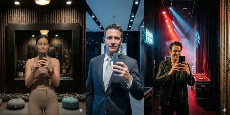 Moody Mirror Selfie Portraits generated by undefined