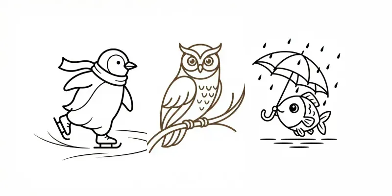 Minimal Line Art Character Illustrations generated by undefined