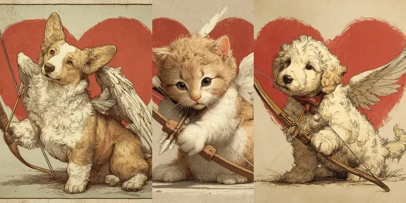 1950s Cupid Pet Poster Squares generated by undefined