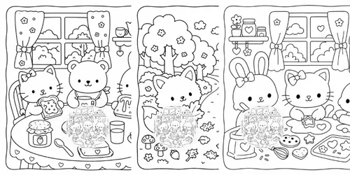 Adorable Kawaii Animals Coloring Pages generated by chatgpt-image