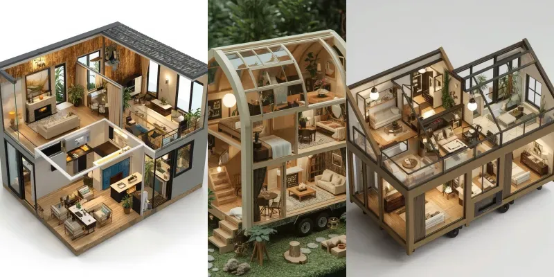 Luxury Tiny House Cutaways generated by undefined