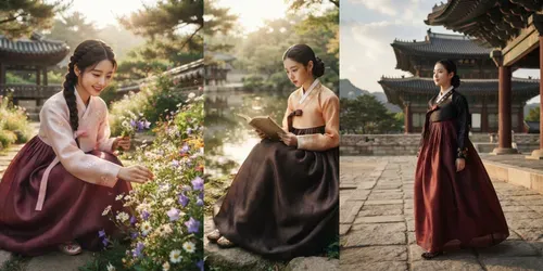 Cinematic Korean Hanbok Portraits generated by gemini-image
