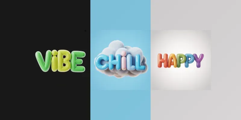 3D Puffy Bubble Letters Art generated by undefined