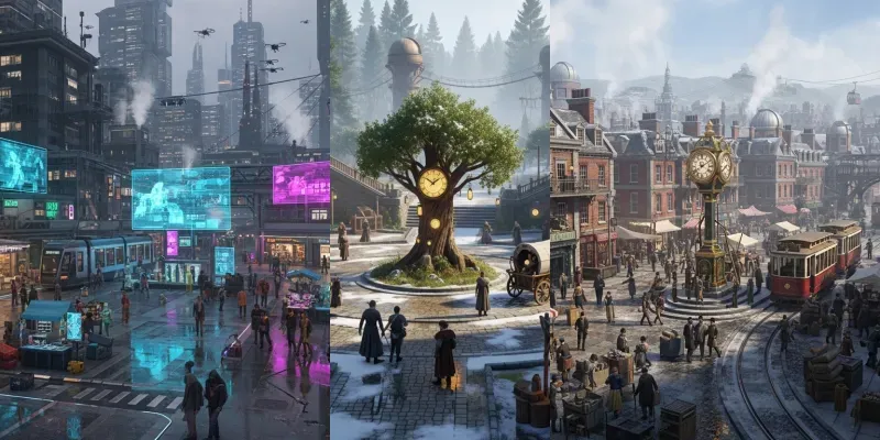 Steampunk Fantasy Cities generated by undefined