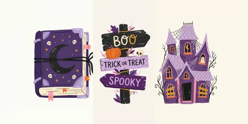 Crooked Charms Halloween Cliparts generated by undefined