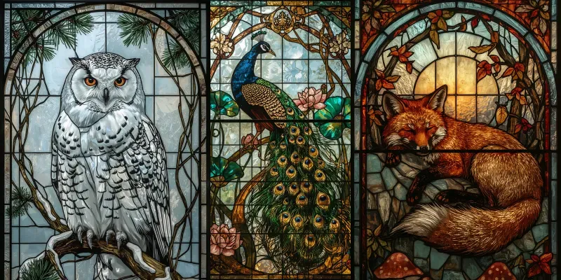 Art Nouveau Stained Glass generated by undefined