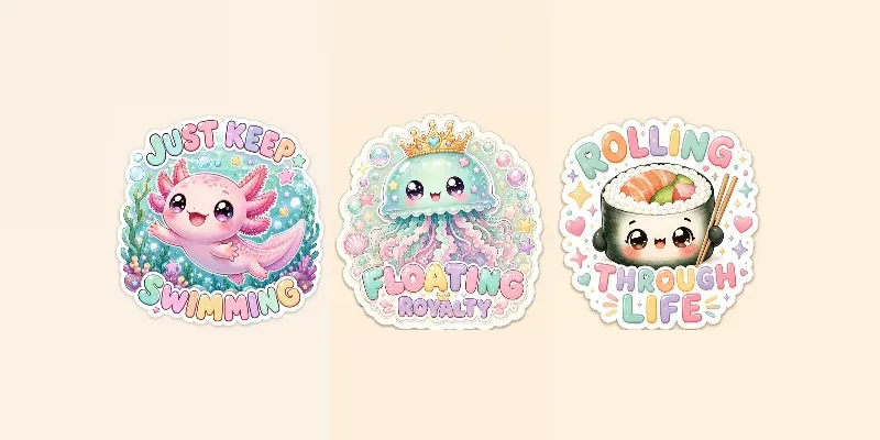 Cute Kawaii Stickers generated by undefined