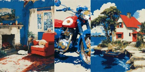 Pixel Art Mosaics Needlepoint Retro generated by midjourney