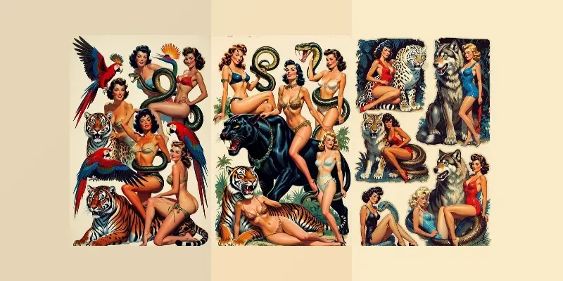 Retro Pinup Animal Sheets generated by undefined