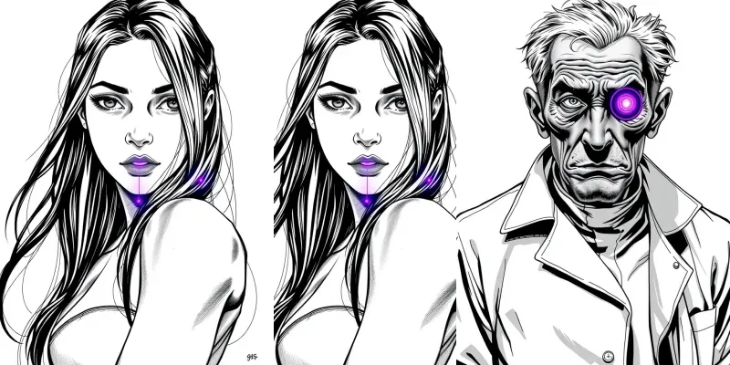 Inked Graphic Novel Chiaroscuros generated by undefined