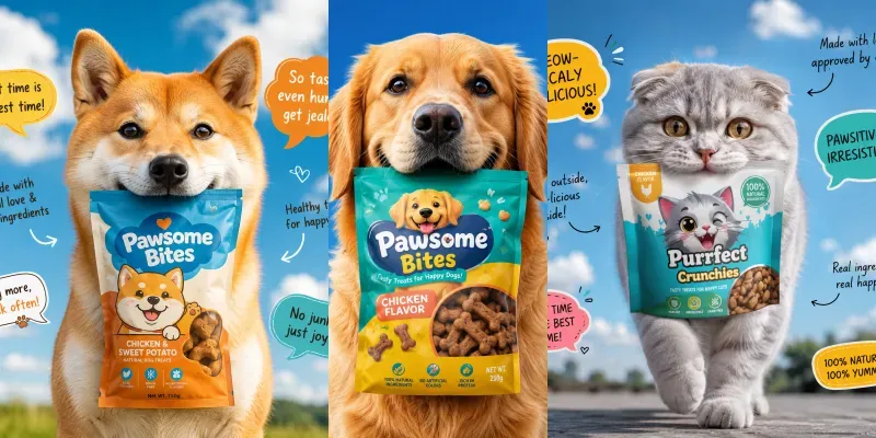 Playful Pet Product Ads generated by undefined