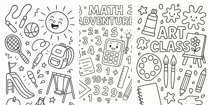 Back To School Coloring Pages generated by undefined