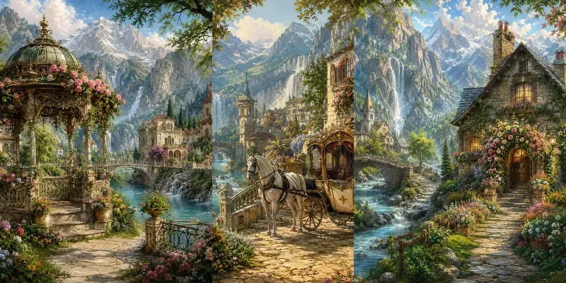 Enchanted Alpine Garden Scenes generated by undefined