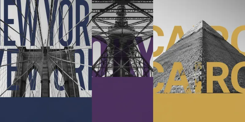 Landmark Travel Posters Bold Typographs generated by undefined