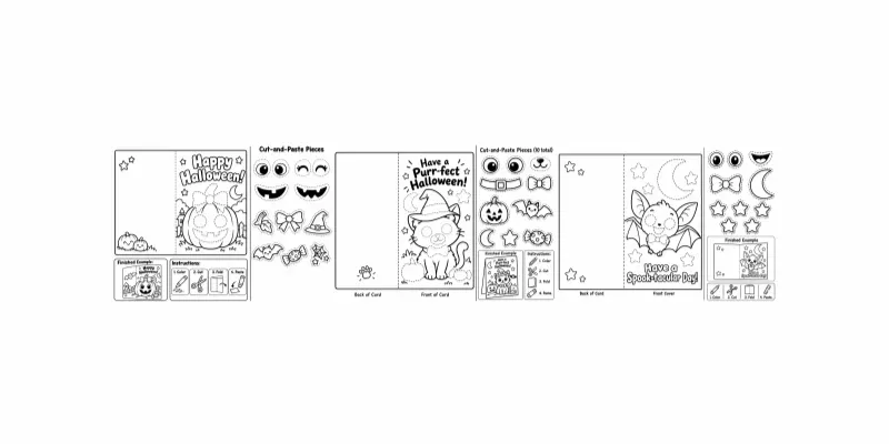Halloween Cut Paste Gift Card Maker