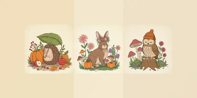 Whimsical Autumn Magic Forest Clipart generated by undefined