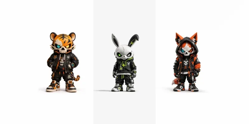 Skullfaced Streetwear Animals generated by undefined