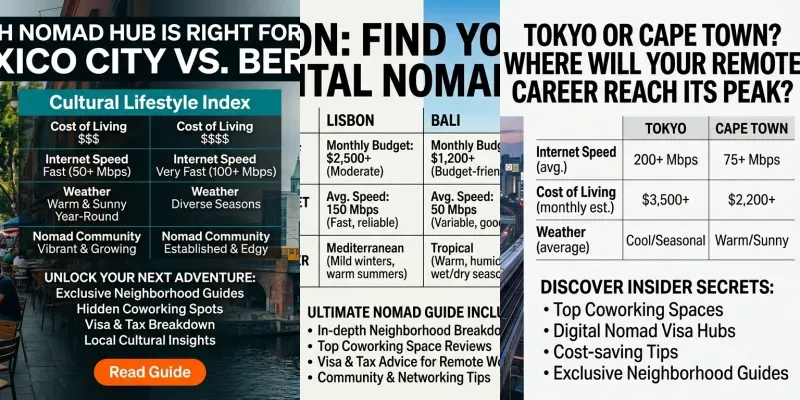 Digital Nomad Travel Guide Layouts generated by undefined