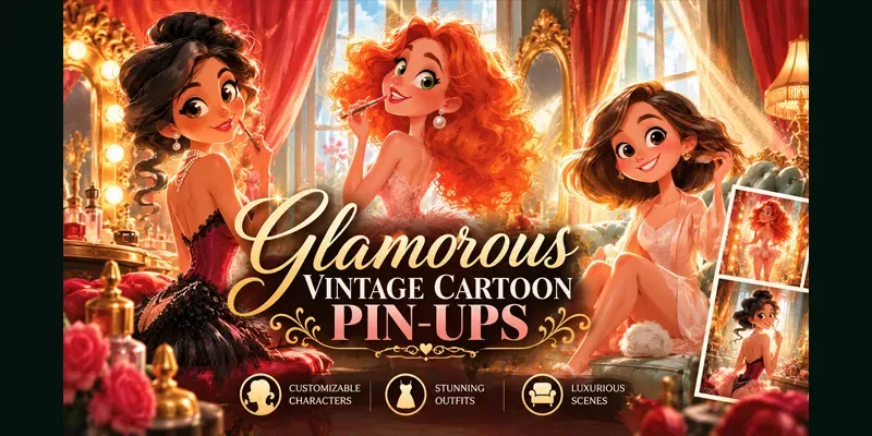 Glamorous Vintage Pinup Cartoons