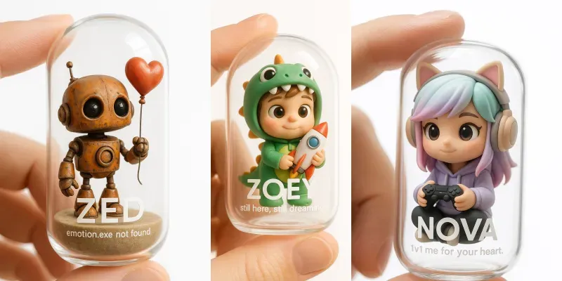 Mini Figurine Capsule Trends Generator App | PromptBase