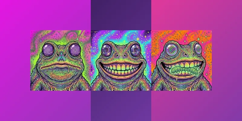Psychedelic Toad Neon Cartoon Portraits generated by undefined