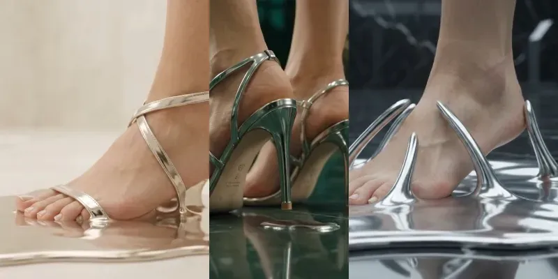 Liquid Metal Luxury Sandals