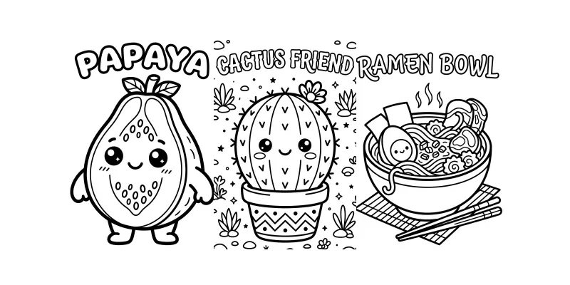 Cute Chibi Coloring Book Pages generated by undefined