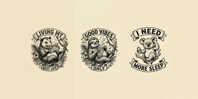 Retro Mood Animal Typography Mascot generated by undefined