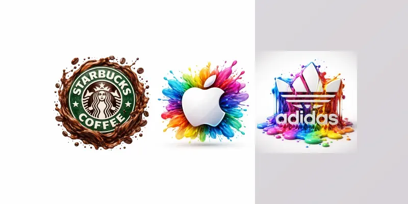 Vibrant 3D Paint Splash Logo Generator generated by undefined