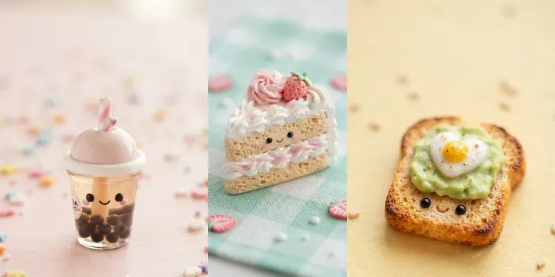 Pastel Clay Kawaii Foods Drinks generated by undefined