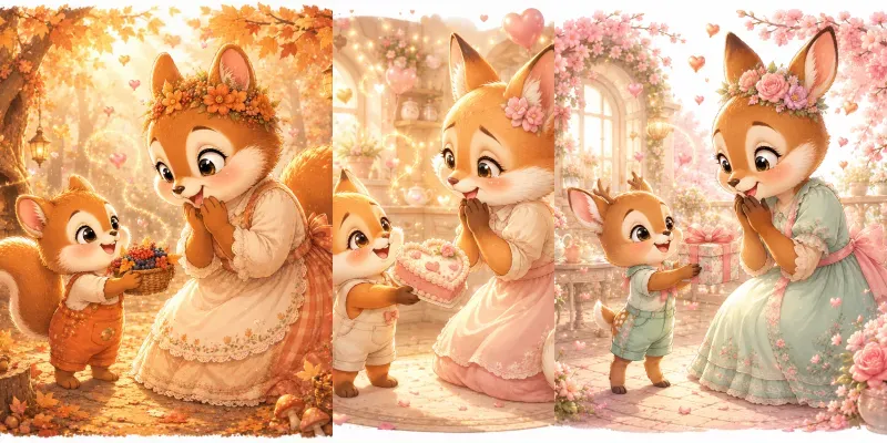 Whimsical Baby Animal Mothers Day Gifts generated by undefined