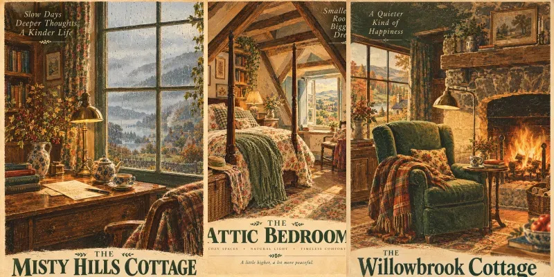 Retro Cottage Lifestyle Art