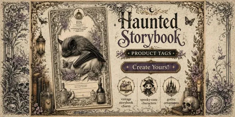 Haunted Storybook Product Tags generated by undefined
