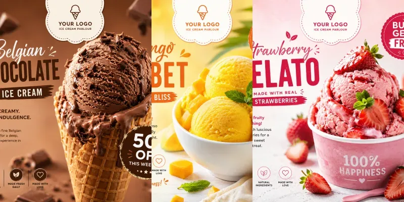 Ice Cream Social Media Poster Generator generated by undefined