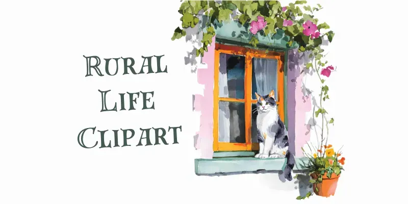 Charming Countryside Watercolor Clipart generated by undefined