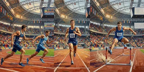 Athletes In Action Oil Paintings generated by gemini-image