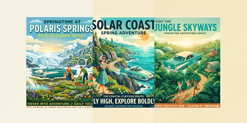 Retro Futuristic Spring Journeys generated by undefined