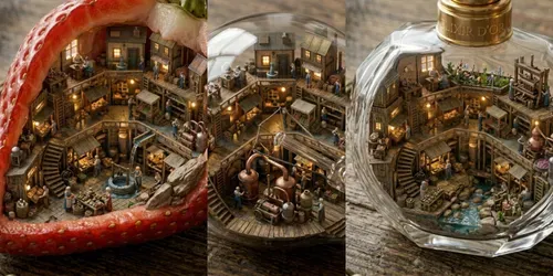 Luxury Tiny Worlds Inside Objects generated by gemini-image