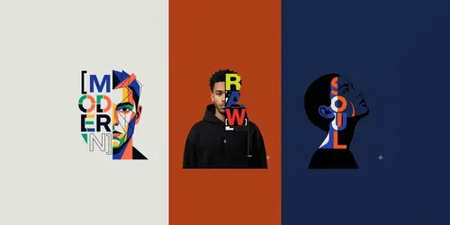 Human Split Typography Portraits generated by gemini-image