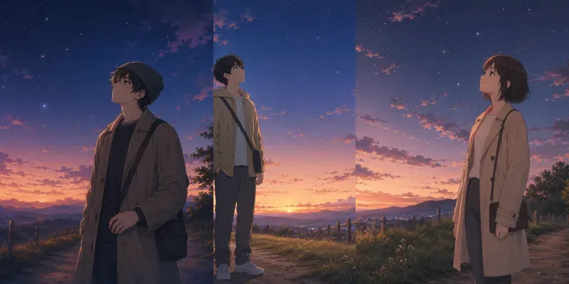 Soft Anime Stargazing Nights generated by undefined