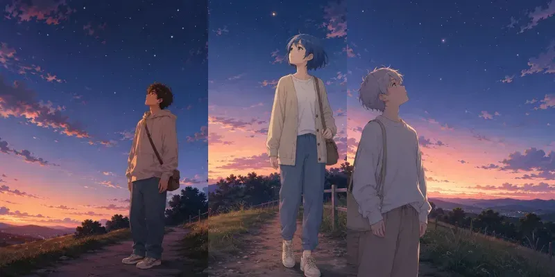 Soft Anime Stargazing Nights generated by undefined
