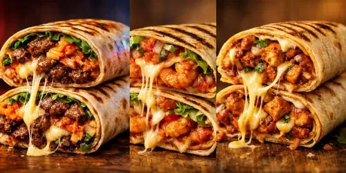 Cinematic Stuffed Wrap Foods generated by chatgpt-image