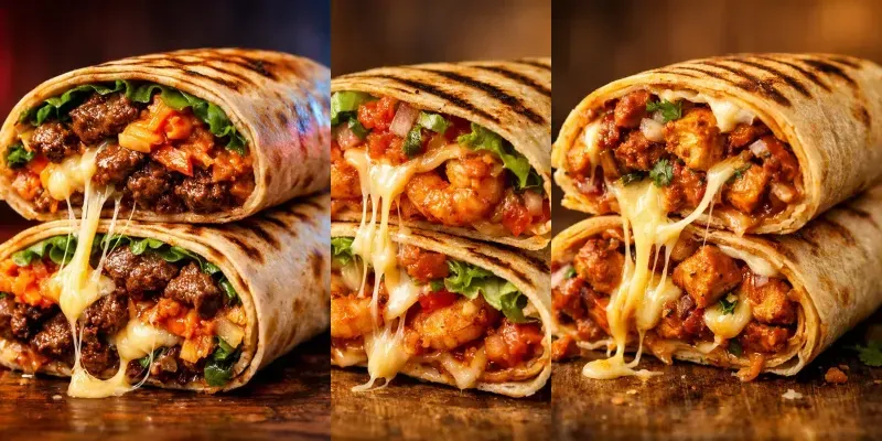 Cinematic Stuffed Wrap Foods generated by undefined