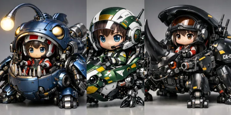 Chibi Mecha Creature Vehicles generated by undefined
