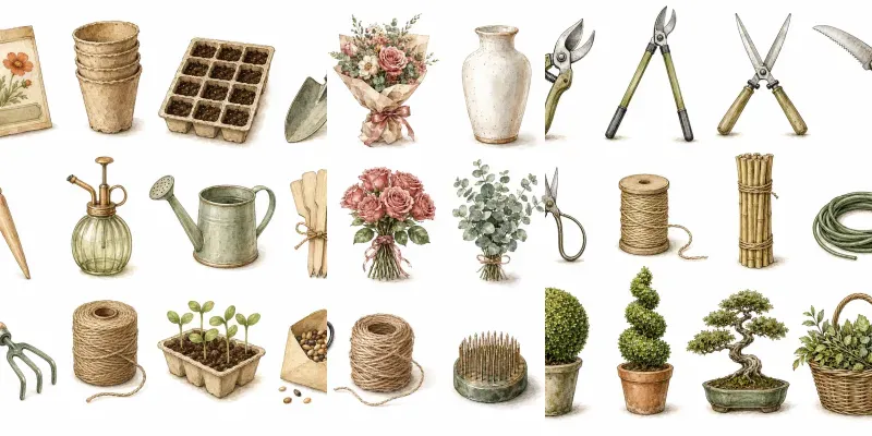 Watercolor Garden Clipart Set generated by undefined