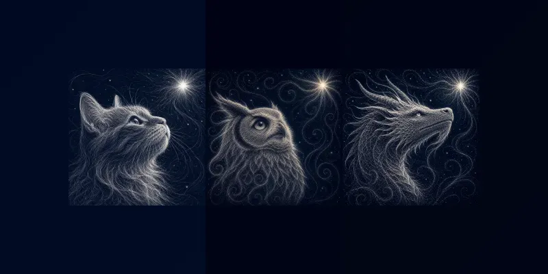 Threads Of Starlight Ethereal Lineart generated by undefined