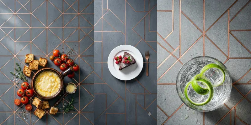 Slate Concrete Copper Line Stages generated by undefined